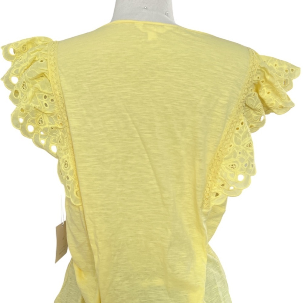 NWT - LC Lauren Conrad Sunny Yellow Eyelet Sleeve Top - Picture 5 of 6
